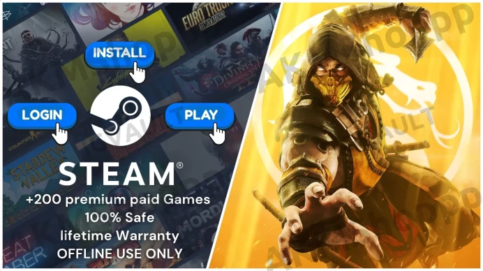 Mortal Kombat 1 + 11 + 300 Premium Paid Games ◈Steam Offline Activation ◈ Instant Delivery ◈Life time Access