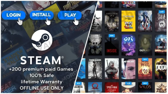 300 Premium Paid Games ◈Steam Offline Activation ◈ Instant Delivery ◈Life time Access
