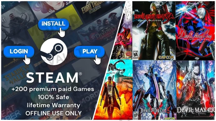 Devil May Cry 4 Special Edition + 5 + HD collection + 300 Premium Paid Games ◈Steam Offline Activation ◈ Instant Delivery ◈Life time Access