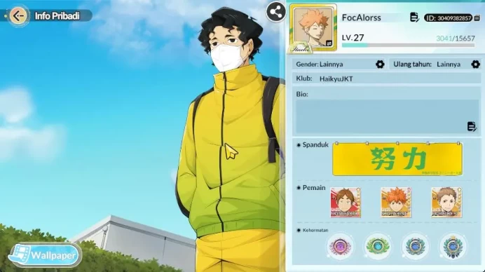 SEA|Lvl 27|Starter|1 UR+Memo[Motoya Komori]+8 SSR[Hinata,Tanaka,Azumane,Daichi,Kageyama,Tsukishima,Etc|Google|Check SS (HFH913)
