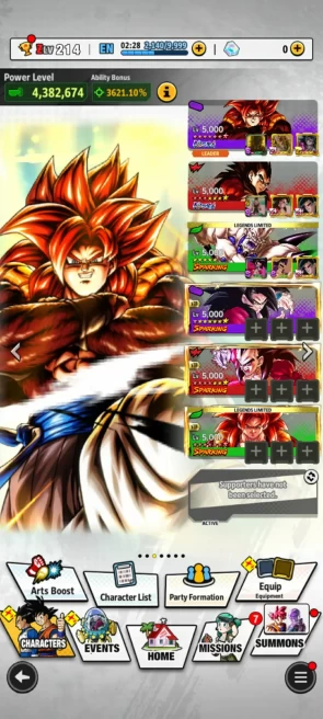 ANDROID+IOS- Nice Team GT- UL ss4 Gogeta FULL+UL ss4 Vegeta 10S+ 28 LF (ss4 Gogeta Full+Buu kid 8s+ss4 Goku+Shenron) Good Equip (D43)