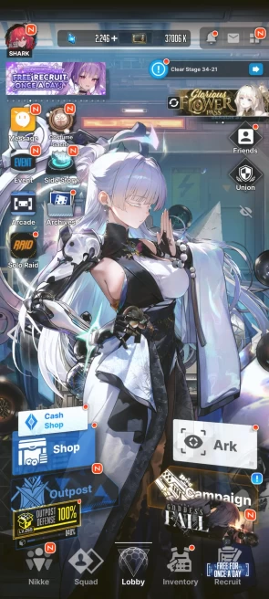 Nikke249 - SEA - 985k Squad Power & 160char & 30skin ( Heros NEW ) - 100% SPECIAL ARENA - Lv 557 - Lv Heros 419