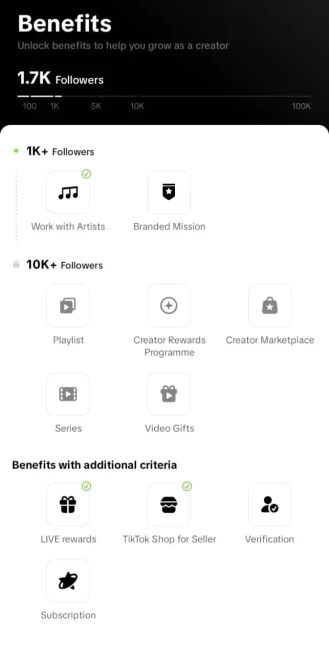 |France | 1 700 Followers | TikTok Shop + Live Rewards+Work with Artists| Dashboard Accessible