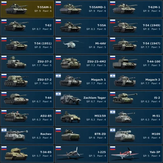 [Code 8421] Level 41 / 5 Rank 6  / T-55AM-1, T-55AMD-1, T-62M-1, T-62, T-55A, T-54 (1949) / No Full Access