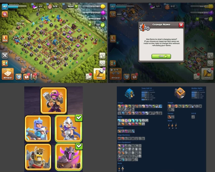 ■TH:12 (+45%) ■Heroes: K38 Q54 P30 W19 ■Skins:5 ■BH:6 ■Full Access ■Instant Delivery ■A3343