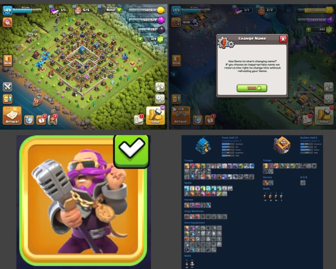 ■TH:12 (+45%) ■Heroes: K42 Q46 P20 W20 ■Skins:1 ■SW:1351 ■BH:6 ■Full Access ■Instant Delivery ■A3455
