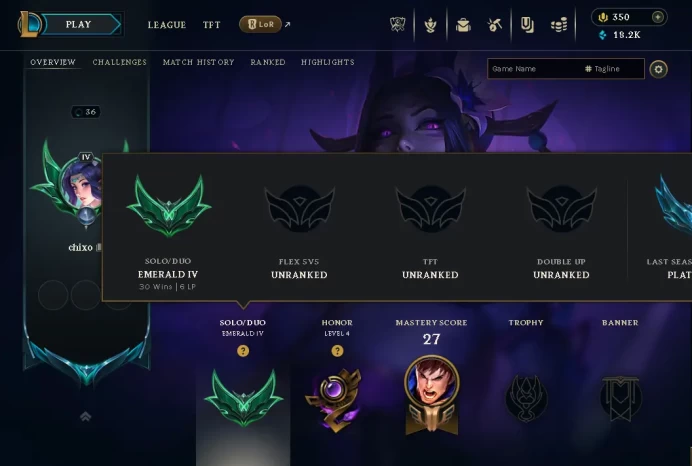 EUW E4- %70WR- PERFECT LP GAIN- 8SKIN-HANDMADE-FROM2022