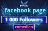 Facebook Page : 1 000 Followers | Comedien  Category |Full Acess| Full Data change