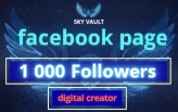 Facebook Page : 1 000 Followers | Digital creator  Category |Full Acess| Full Data change