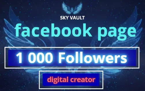 Facebook Page : 1 000 Followers | Digital creator Category |Full Acess| Full Data change