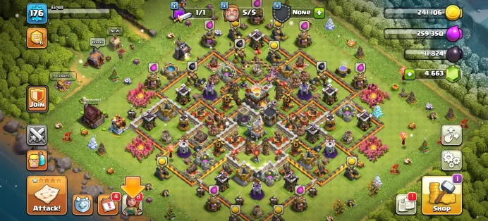 [Code 8459] Th11 XP 176 / 7 Tree 2015 + 1000 War Star / Very Cheap