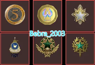 CS2 Prime+6Medals(2020-2021-2023 Service Medal/5Y/10 Year Birthday Coin/Global Offensive Badge)