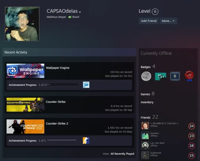 CS2 Prime+6Medals(2020-2021-2023 Service Medal/5Y/10 Year Birthday Coin/Global Offensive Badge)