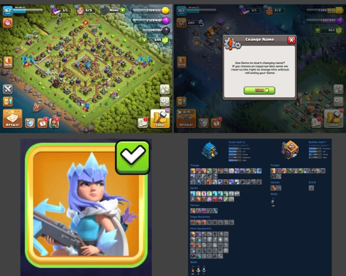 ■TH:12 (+55%) ■Heroes: K50 Q55 P30 W17 ■Skins:1 ■SW:1259 ■BH:7 ■Full Access ■Instant Delivery ■A3659