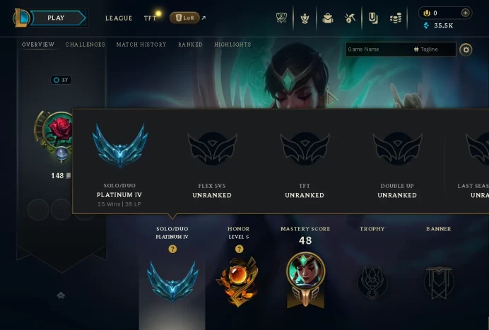 EUW P4-+30 LP GAIN- GOOD LOOT-HANDMADE-36K B.E-60CHAMP