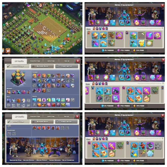 M171【14 EPIC NEAR MAX】RARE TH 14◆HERO: 66,72,42,51,30◆7 SKIN◆XMAS TREE, CAKE, OBSTACLE◆NC 500◆TIGER MOUNTAIN SCENERY
