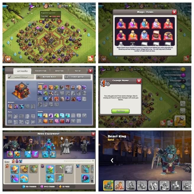 M182【Beast King Skin】Th 10 Full Max Out◆2 Epic: GG+FA-8◆NC Free◆1.7K Gems◆Lots Of Magic Items Available◆BH 6 LVL