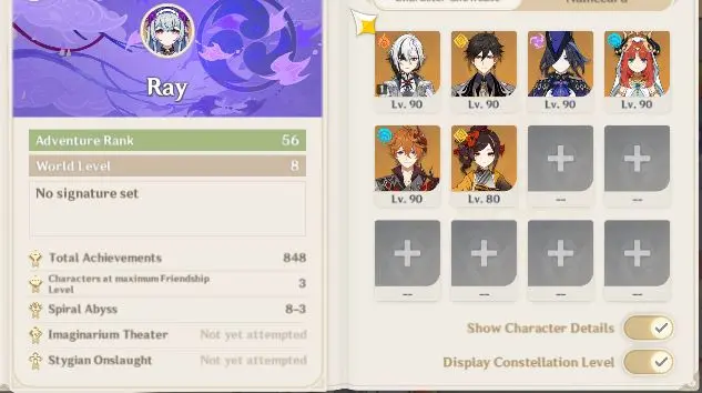 ASIA|AR 56|6Limited+7 [5* Weapon]|ArlecchinoC1,Clorinde,Tartaglia]+Sign,Nilou,Zhongli,etc|MC Female|Take Email|Check SS(GI4141)