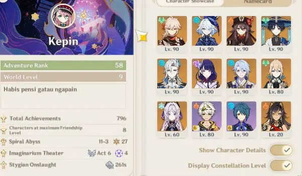 ASIA|AR 58|8 Limited+4 [5* Weapon]|HuTaoC1,KazuhaC2,Furina,Neuvill,Citlali,etc|2K Primo|MC Female|Take Email|Check SS(GI4143)