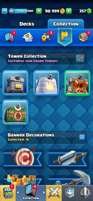 Clashroyall (Android/iOS) KT 12 -lvl 36 -Cards 104 /120 - Max Card 4 / Lvl 13 Card 1 / Emote 31 / Tower skin 4 /Fast delivery