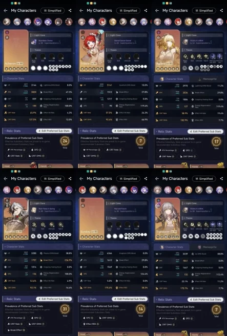 All Platform - EU - Level 70 - 50 Charcter+28 5'Star - 10 Weapons 5'Star - Fugue - Ruanmei - Yanqing - Archer - Kafka - Code845