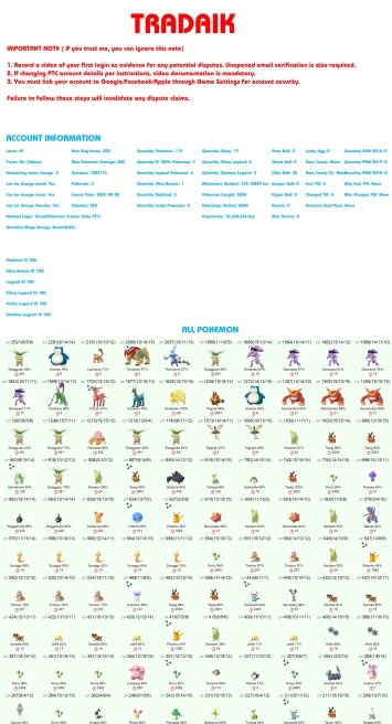 #0415 Level 49, 119 Pokemon, 17 Shiny, 6 Legend, 3 IV 100, 2 Shiny Legend, 0 Shadow Legend, 1M Stardust