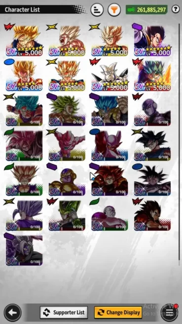 261M Total Power|LV159|8 UL+ 20 LL|S Saiyan God SS Vegito,Majin Vegeta,Super Gogeta,Super Vegito,Etc|Android|Check SS(DBL843)
