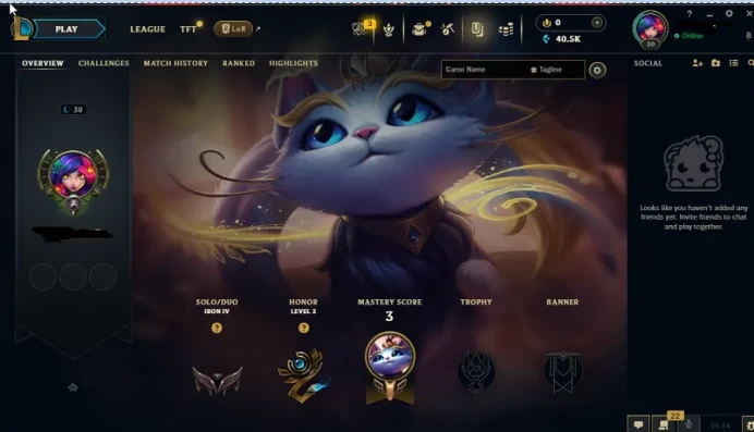 EUW - SAFE REAL SEASON15 IRON 4 0LP | 40500 BE | PLACEMENTS DONE | 5+ LOSSES | INSTANT DELIVERY | LOW MMR | UNVERIFIED EMAIL | IRON IV | #2555