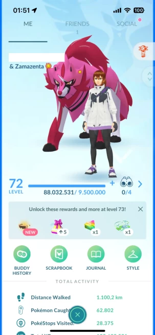 Level 72, 4 Legend IV100, 188 Shiny, 156 Legend, 35 IV 100, 7 Shiny Legend, 46 Shadow Legend
