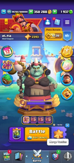 [Code 8526] Level 55 + BS 35k Trophy  / 1 Card Max + 5 Skins Towers / Very Cheap