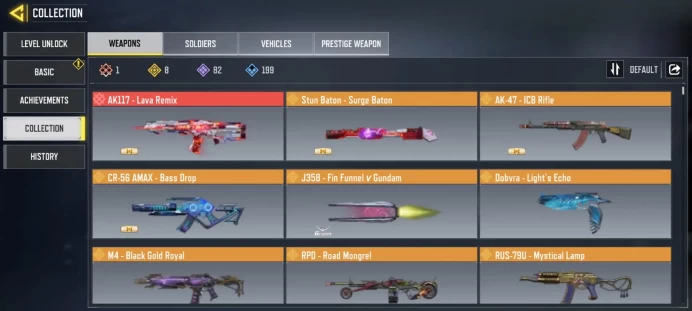 mythic gun 1 | legend gun 8 | LVL 235 | Epic Guns 82 | character Epics 45 | C: 80k | code 6275 | Saved:Activision