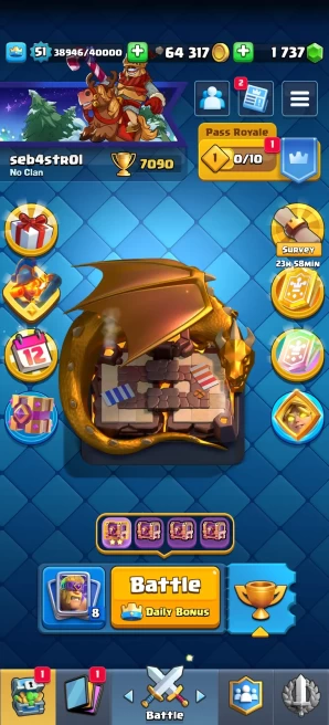 [Code 8529] Level 51 / 3 Cards level 15 + 6 Skins Towers / Very Cheap