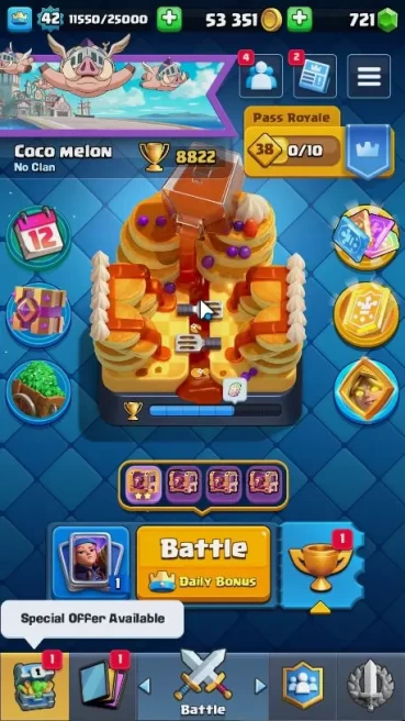 Lvl 42|Trophy 8822|KTL 14|Limited Skin Emote|Card 121|1 HERO,4 EVO,8 Champ,21 Legend,33 Epic,30 Rare,29Common|TakeEmail(CR1040)