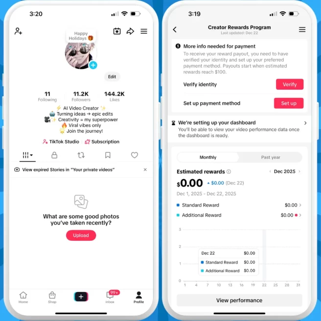 [Discounted] Monetized Creator Rewards Program Account | 11K Authentic Followers & 144K Likes | Verified Screenshots + Instant Delivery