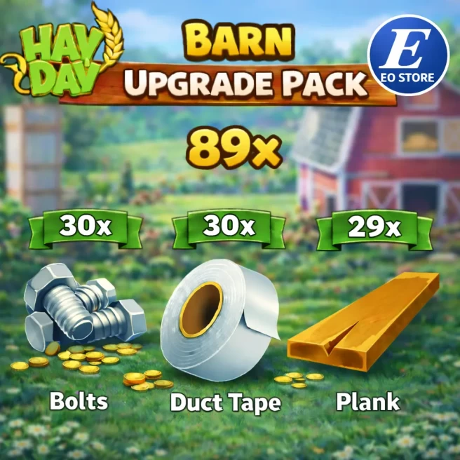 89x BARN UPGRADE PACK【30x BOLTS • 30x DUCT TAPE • 29x PLANKS】FAST, SAFE & TRUSTED SELLER◆LOWEST PRICE IN THE MARKET