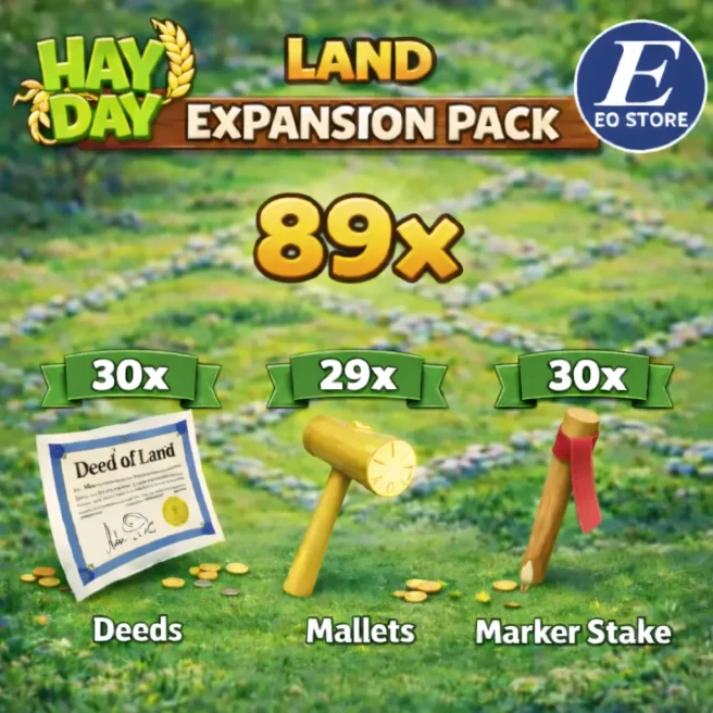 30 DAY• MONTHLY SUBSCRIPTION LAND UPGRADE PACK 89【30X DEEDS • 30x MALLETS • 29x MARKER STAKES】FAST, SAFE & TRUSTED SELLER◆LOWEST PRICE IN MARKET