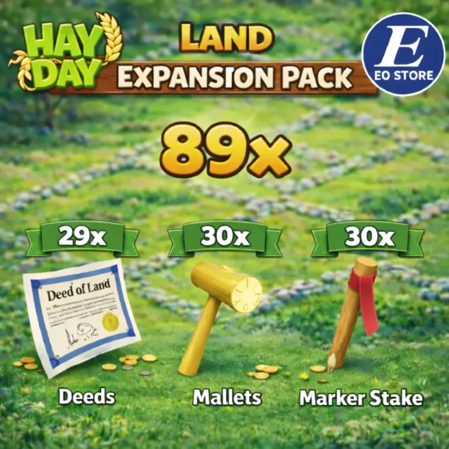7 DAY• WEEKLY SUBSCRIPTION LAND UPGRADE PACK 89【30X DEEDS • 30x MALLETS • 29x MARKER STAKES】FAST, SAFE & TRUSTED SELLER◆LOWEST PRICE IN MARKET