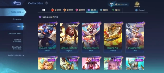 iOS Android - Skins 122 - Heroes 74 - Emblems 90 Max - Diamonds 3 - Code861