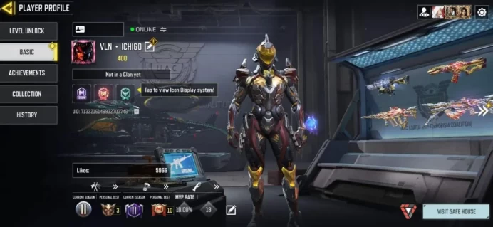 GOD Account - +4 Gun Mythic - Level 400 -  +15 Legendary Guns - +1 Mythic Soldiers  - More Battle Pass - More Skin BP - +387 Epic Guns [ ALL INF