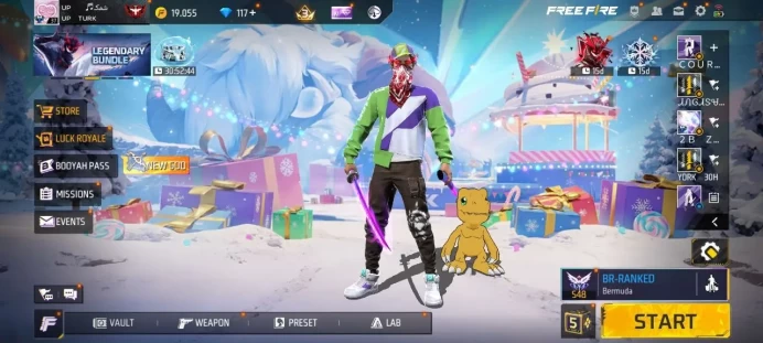 iOS Android (Global) - Level 37 - Set 11 - Emote 11 -Dance 3 ⸱ Pet 6 - Weapon 33 - Artifact 2 - Mythic 6 - Epic 12 - Diamond 117 - Code864