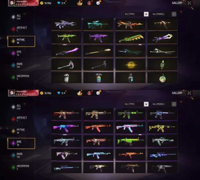 iOS/Android (Global) - Level 63 - Set 95 - Emote 35 - Pet 8 - Weapon 254 - Artifact 1 - Mythic 38 - Epic 76 - Diamond 0 - Code866