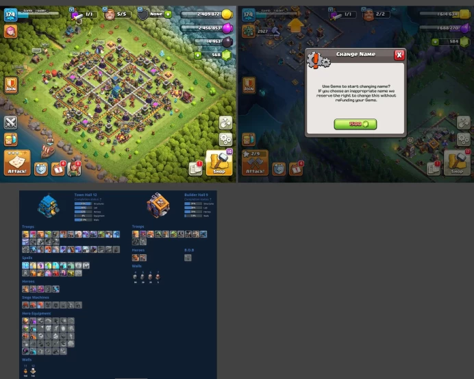 ■TH:12 (+65%) ■Heroes: K47 Q61 P30 W29 ■SW:1688 ■BH:9 ■Full Access ■Instant Delivery ■A3805