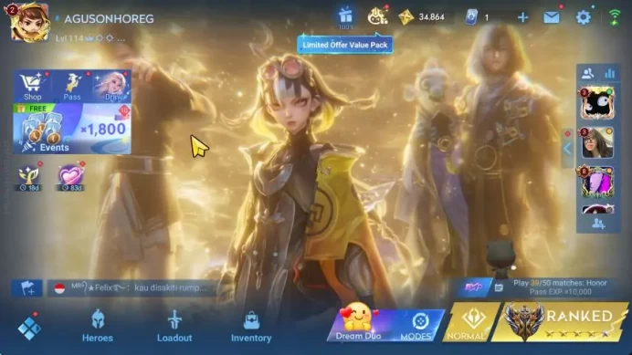 Hero 109 Skin 144|Seiya Dharma,Legend Hou Yi,GM,Bleach[Hou Yi,Bai Qi],Full SNK|Infinite|(HOK1736)