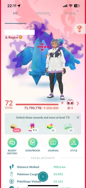 Level 72, 2 Legend IV100, 155 Shiny, 159 Legend, 21 IV 100, 9 Shiny Legend, 50 Shadow Legend