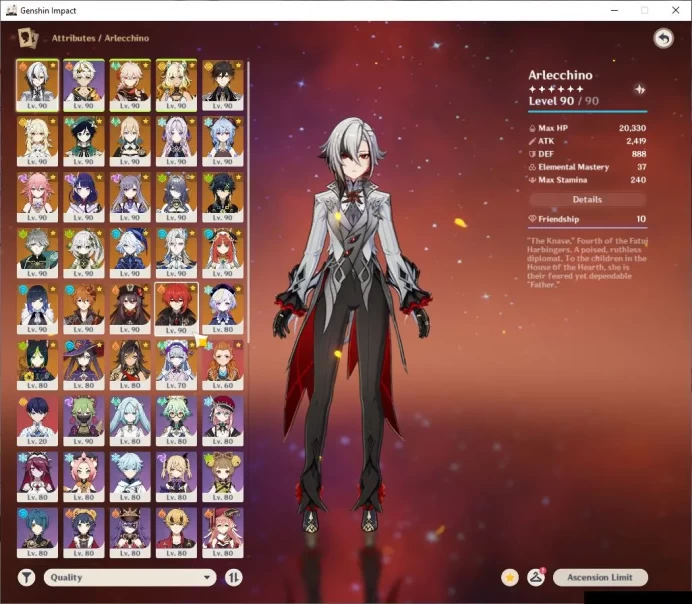 ASIA|AR60|20 Limited+13 [5*Weapon]|(Arlecc Sign+Lauma+Nilou+Yelan)C1,(Neuvill,Yae Miko,Nahida,Furina)+Sign,Etc|Take Email|GI4230