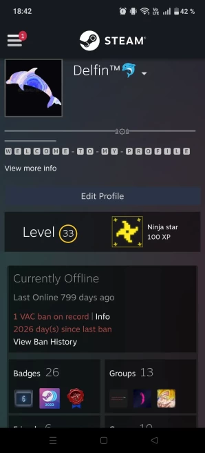[Code 8540] Level 33 + 26 Badge / 1 Vac Game / Very Cheap