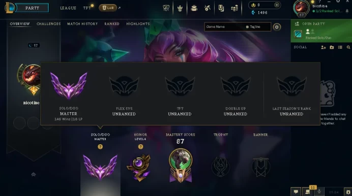 EUW / MASTER(18LP) / 67 Champ / 2 Good Skins / HONOR 4 / HANDMADE / FULL ACCES / LIFETIME WARRANTY / 7-24 SUPPORT / CHEAP