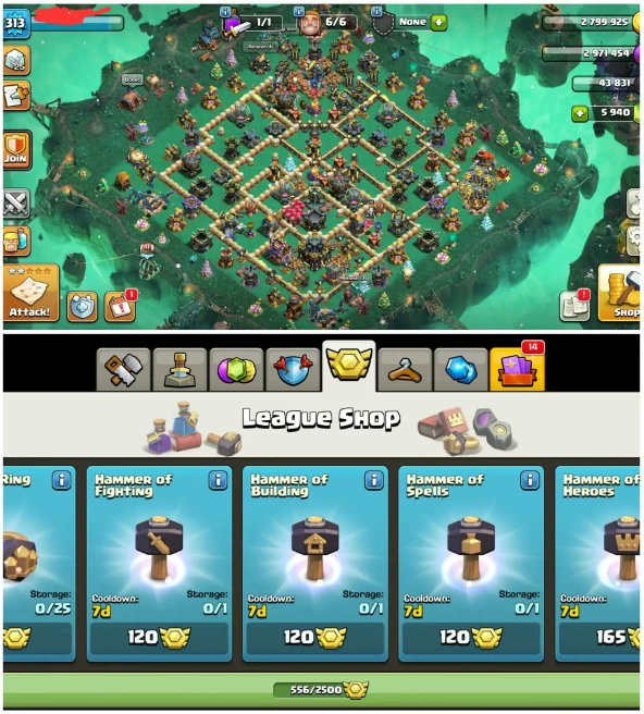 [Exp:313]||Th18 High Exp||Heros:100-100-76-75-50||6k Gems||11.7k Trophy||Magic Set||7481 Global Rank|Lot Of Magic Items