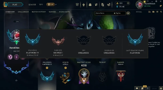 EUW / PLATIN 4(73LP) %55WR / 151 CHAMP / 102 Good Skins / 78.4K BE / HONOR 3  / HANDMADE / FULL ACCES / LIFETIME WARRANTY / CHEAP