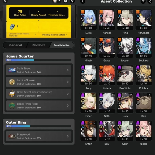 All Platform - EU - Level 43- 20 Characters 8 5'Star 2 Engine 5'Star- 15 Bang Boo 2 5'Star - Miyabi - Lucia - Yanagi - Rina - Harumasa - Code876